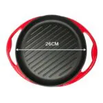 3-SOGA Enamel Porcelain 26cm Cast Iron Frying Pan Skillet Non-stick Coating Steak Sizzle Platter