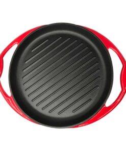 1-SOGA Enamel Porcelain 26cm Cast Iron Frying Pan Skillet Non-stick Coating Steak Sizzle Platter