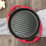 6-SOGA Enamel Porcelain 26cm Cast Iron Frying Pan Skillet Non-stick Coating Steak Sizzle Platter