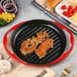 8-SOGA Enamel Porcelain 26cm Cast Iron Frying Pan Skillet Non-stick Coating Steak Sizzle Platter