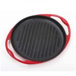 2-SOGA 2X Enamel Porcelain 26cm Cast Iron Frying Pan Skillet Non-stick Coating Steak Sizzle Platter