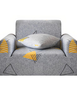 1-SOGA 1-Seater Geometric Print Sofa Cover Couch Protector High Stretch Lounge Slipcover Home Decor