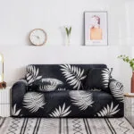 3-SOGA 1-Seater Leaf Design Sofa Cover Couch Protector High Stretch Lounge Slipcover Home Decor