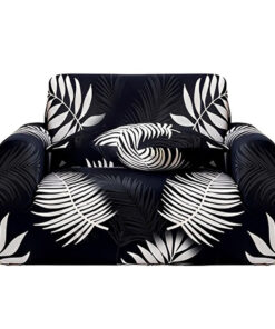 1-SOGA 1-Seater Leaf Design Sofa Cover Couch Protector High Stretch Lounge Slipcover Home Decor