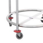 4-SOGA 2X Stainless Steel Commercial Round Soiled Linen Laundry Trolley Cart with Wheels White