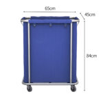 2-SOGA Stainless Steel Commercial Square Soiled Linen Laundry Trolley Cart with Wheels Blue