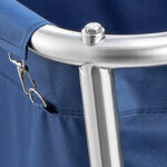 3-SOGA Stainless Steel Commercial Square Soiled Linen Laundry Trolley Cart with Wheels Blue
