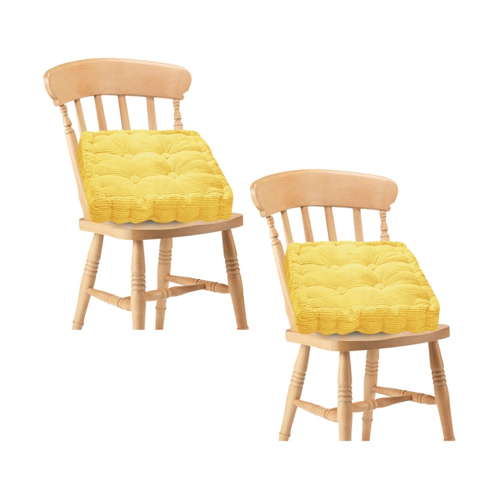 1-SOGA 2X Yellow Square Cushion Soft Leaning Plush Backrest Throw Seat Pillow Home Office Decor