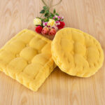 3-SOGA 2X Yellow Square Cushion Soft Leaning Plush Backrest Throw Seat Pillow Home Office Decor