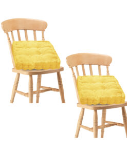 1-SOGA 2X Yellow Square Cushion Soft Leaning Plush Backrest Throw Seat Pillow Home Office Decor