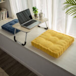 4-SOGA 2X Yellow Square Cushion Soft Leaning Plush Backrest Throw Seat Pillow Home Office Decor