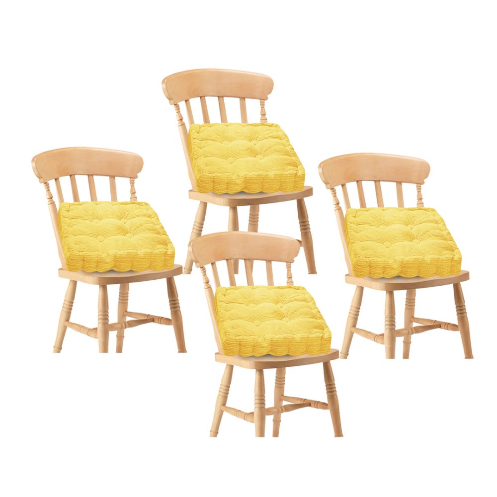 1-SOGA 4X Yellow Square Cushion Soft Leaning Plush Backrest Throw Seat Pillow Home Office Decor