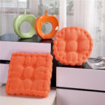 2-SOGA 2X Orange Square Cushion Soft Leaning Plush Backrest Throw Seat Pillow Home Office Decor