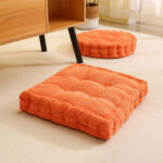 3-SOGA 2X Orange Square Cushion Soft Leaning Plush Backrest Throw Seat Pillow Home Office Decor