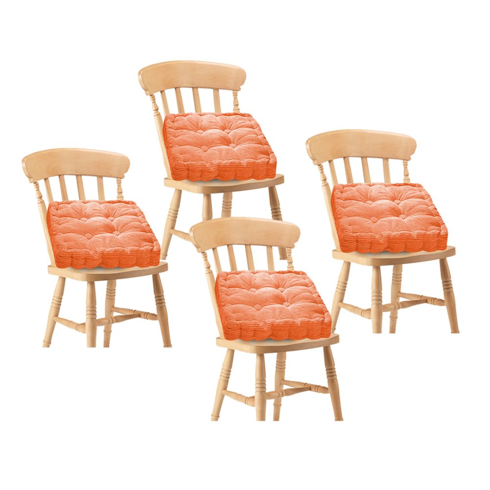 1-SOGA 4X Orange Square Cushion Soft Leaning Plush Backrest Throw Seat Pillow Home Office Decor