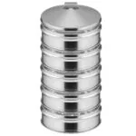 1-SOGA 5 Tier 22cm Stainless Steel Steamers With Lid Work inside of Basket Pot Steamers