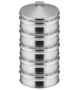 1-SOGA 5 Tier 22cm Stainless Steel Steamers With Lid Work inside of Basket Pot Steamers