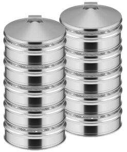 1-SOGA 2X 5 Tier Stainless Steel Steamers With Lid Work inside of Basket Pot Steamers 22cm
