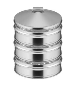 1-SOGA 3 Tier Stainless Steel Steamers With Lid Work inside of Basket Pot Steamers 25cm