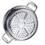3-SOGA 3 Tier 30cm Heavy Duty Stainless Steel Food Steamer Vegetable Pot Stackable Pan Insert with Glass Lid