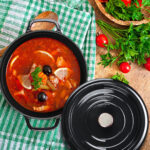 5-SOGA Cast Iron 24cm Stewpot Casserole Stew Cooking Pot With Lid 3.6L Black