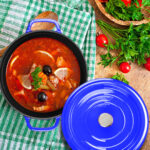 7-SOGA 2X Cast Iron 24cm Enamel Porcelain Stewpot Casserole Stew Cooking Pot With Lid Blue