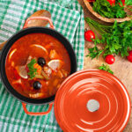 7-SOGA 2X Cast Iron 24cm Enamel Porcelain Stewpot Casserole Stew Cooking Pot With Lid Orange
