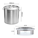 7-SOGA 21L Stainless Steel Stock Pot with Two Steamer Rack Insert Stockpot Tray