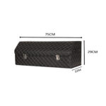 2-SOGA Leather Car Boot Collapsible Foldable Trunk Cargo Organizer Portable Storage Box Black/White Stitch with Lock Large