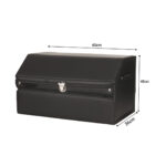 6-SOGA 60cm Leather Car Boot Collapsible Foldable Trunk Cargo Organizer Portable Storage Box with Lock Black