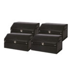1-SOGA 4X 60cm Leather Car Boot Collapsible Foldable Trunk Cargo Organizer Portable Storage Box with Lock Black