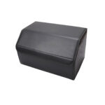 3-SOGA 4X Leather Car Boot Collapsible Foldable Trunk Cargo Organizer Portable Storage Box Black Medium