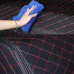 5-SOGA 4X Leather Car Boot Collapsible Foldable Trunk Cargo Organizer Portable Storage Box Black/Red Stitch Large