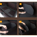 8-SOGA 4X Leather Car Boot Collapsible Foldable Trunk Cargo Organizer Portable Storage Box Black/Red Stitch Medium