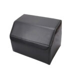3-SOGA 4X Leather Car Boot Collapsible Foldable Trunk Cargo Organizer Portable Storage Box Black Small