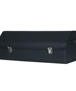 1-SOGA Leather Car Boot Collapsible Foldable Trunk Cargo Organizer Portable Storage Box With Lock Black Large