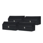 1-SOGA 4X Leather Car Boot Collapsible Foldable Trunk Cargo Organizer Portable Storage Box With Lock Black Medium