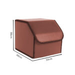 2-SOGA Leather Car Boot Collapsible Foldable Trunk Cargo Organizer Portable Storage Box Coffee Small