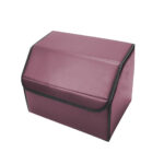3-SOGA Leather Car Boot Collapsible Foldable Trunk Cargo Organizer Portable Storage Box Red Small