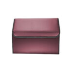 4-SOGA 2X  Leather Car Boot Collapsible Foldable Trunk Cargo Organizer Portable Storage Box Red Small