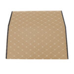 3-SOGA Leather Car Boot Collapsible Foldable Trunk Cargo Organizer Portable Storage Box Beige/Gold Stitch Medium
