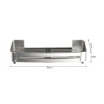 6-SOGA Silver Wall-Mounted Rectangular Bathroom Storage Organiser Space Saving Adhesive Shelf Rack with Hooks