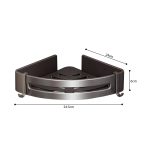 7-SOGA Black Wall-Mounted Triangular Bathroom Storage Corner Vanity Organiser Space Saving Adhesive Shelf Rack with Hooks