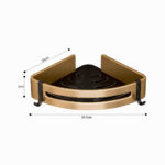 6-SOGA Gold Wall-Mounted Triangular Bathroom Storage Corner Vanity Organiser Space Saving Adhesive Shelf Rack with Hooks