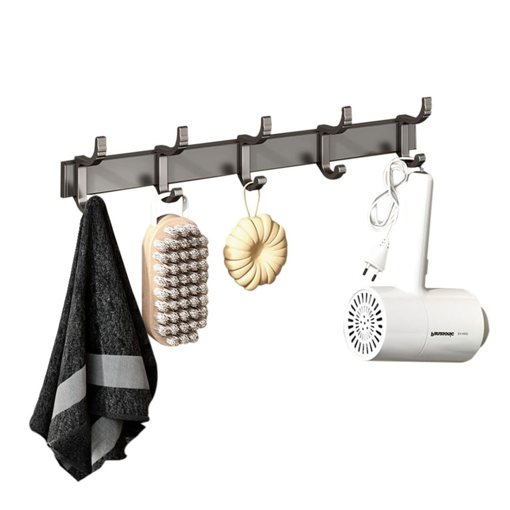 1-SOGA 37cm Wall Mounted Towel Rack Space-Saving Hanger Organiser with Durable Hooks