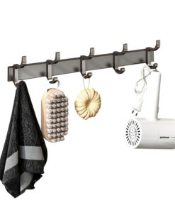 1-SOGA 37cm Wall Mounted Towel Rack Space-Saving Hanger Organiser with Durable Hooks