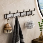3-SOGA 2X 37cm Wall Mounted Towel Rack Space-Saving Hanger Organiser with Durable Hooks