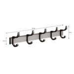6-SOGA 2X 37cm Wall Mounted Towel Rack Space-Saving Hanger Organiser with Durable Hooks