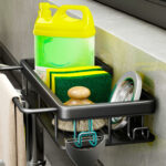 3-SOGA 34cm Kitchen Sink Storage Organiser Space Saving Adhesive Shelf Rack