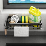 7-SOGA 34cm Kitchen Sink Storage Organiser Space Saving Adhesive Shelf Rack